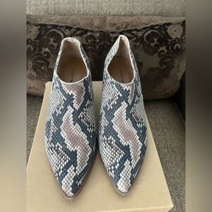 Lucky Brand Women's Gray and Tan Snakeskin Booties Size 8